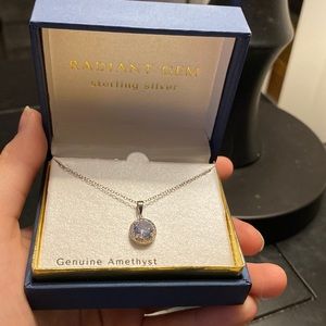 Sterling silver genuine amethyst necklace